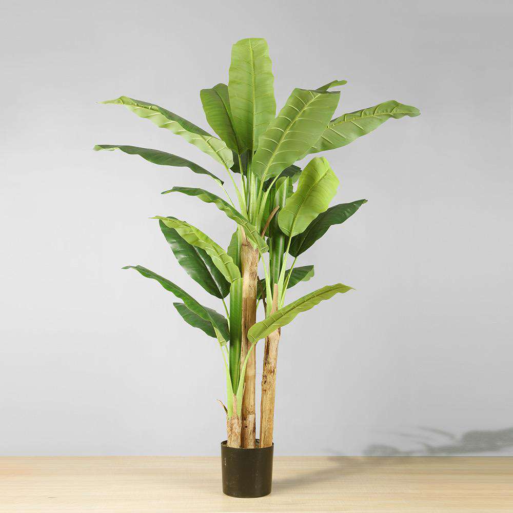 COSTWAY Plante Artificiel Bananier Avec Pot 160CM, Décoration