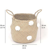 Bomba - Seagrass Basket With White Pompoms