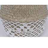 Costa - Korb aus Seegras mit weißem Netzmuster