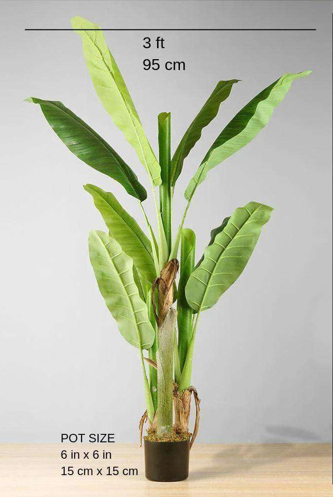 KIKI Artificial Banana Tree Potted Plant 55'' ArtiPlanto