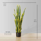 LUNA Artificial Snake Sansevieria Yellow & Green Potted Plant (MULTIPLE SIZES) ArtiPlanto