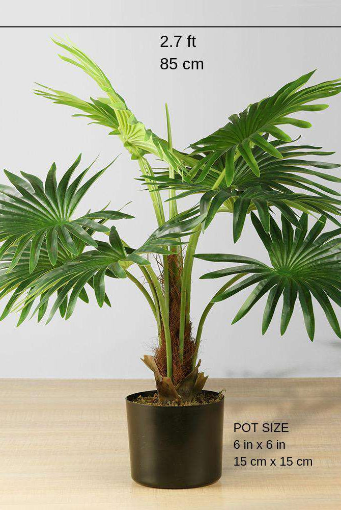 TITA Artificial Fan Palm Potted Plant 26'' ArtiPlanto