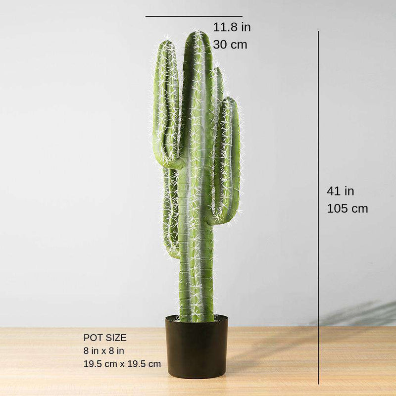 Künstlicher Kaktus Echinopsis Peruviana in Topf aus zement, 49 cm hoch