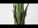 Milo Artificial Snake Sansevieria Dark Green Potted Plant 3 ft (90cm)